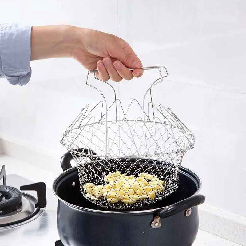 Chef Basket Kitchen Fry Basket Stainless Steel Frying Basket