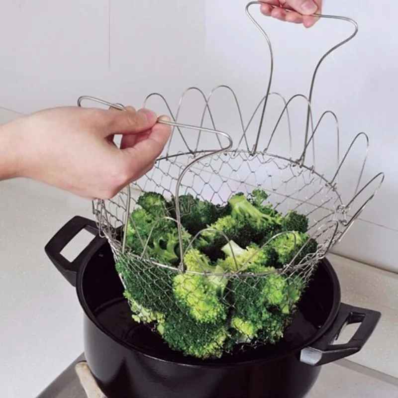Chef Basket Kitchen Fry Basket Stainless Steel Frying Basket