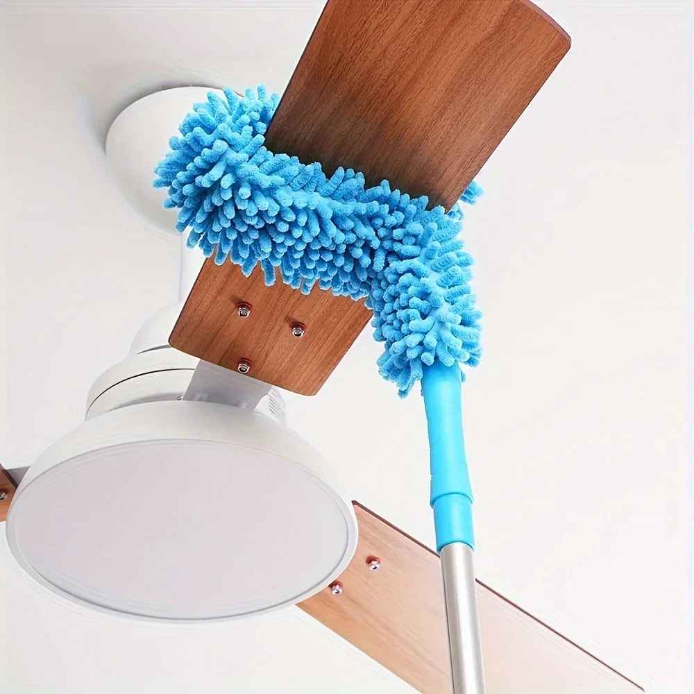 Flexible Micro Fiber Duster With Telescopic Stainless Steel Handle for Fan Cleaning