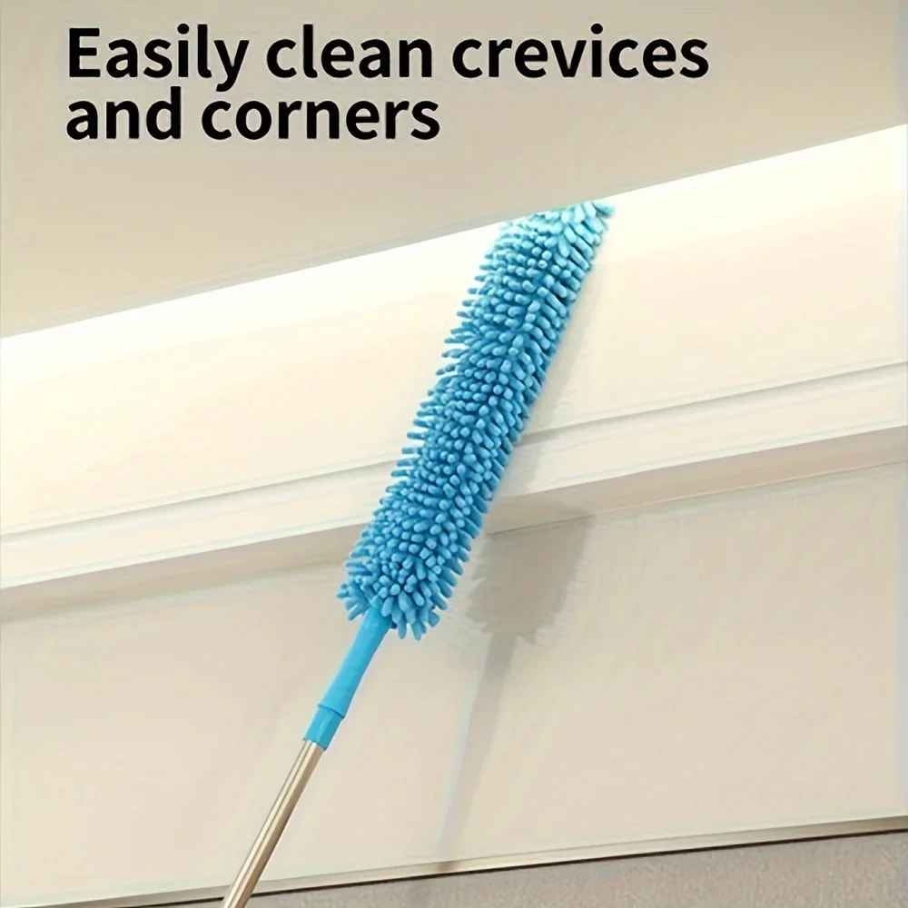 Flexible Micro Fiber Duster With Telescopic Stainless Steel Handle for Fan Cleaning