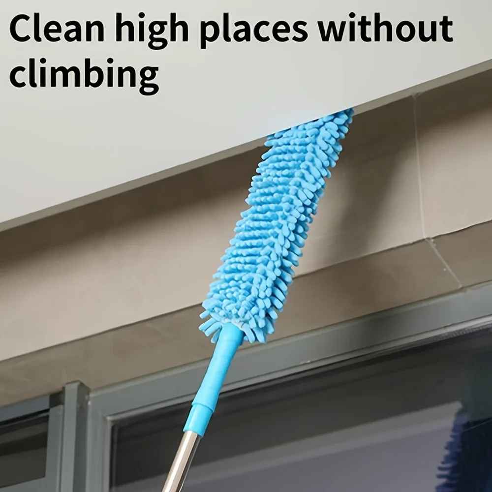 Flexible Micro Fiber Duster With Telescopic Stainless Steel Handle for Fan Cleaning