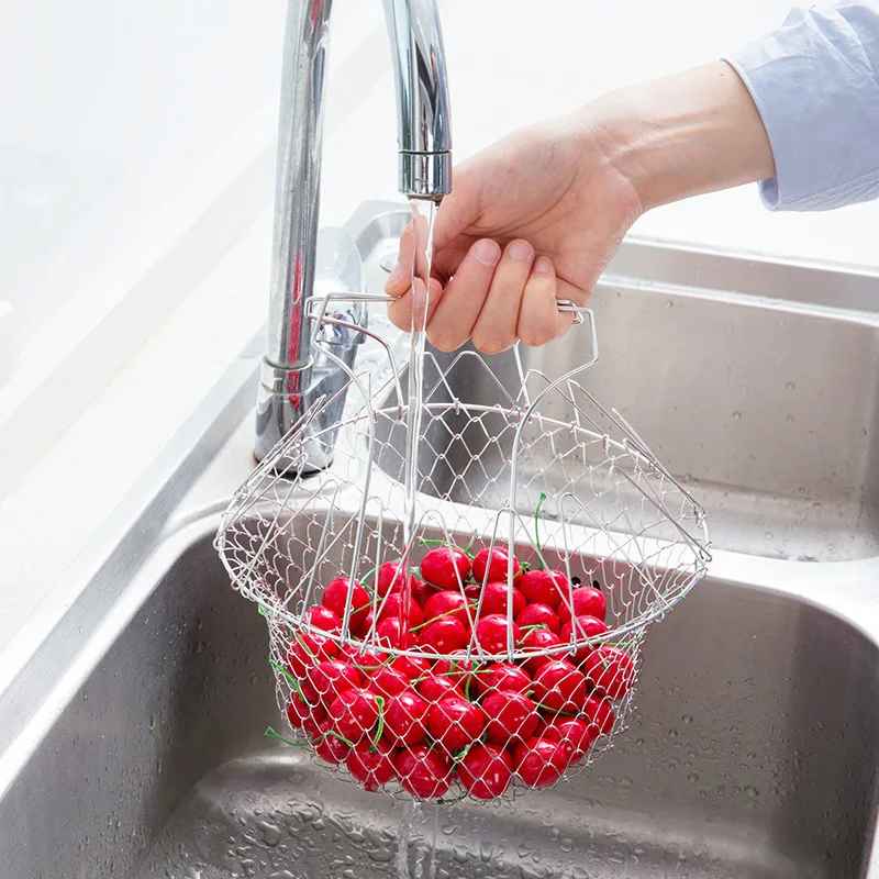 Chef Basket Kitchen Fry Basket Stainless Steel Frying Basket