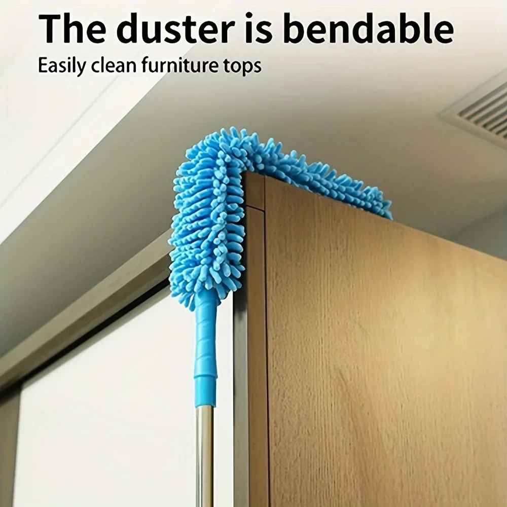 Flexible Micro Fiber Duster With Telescopic Stainless Steel Handle for Fan Cleaning