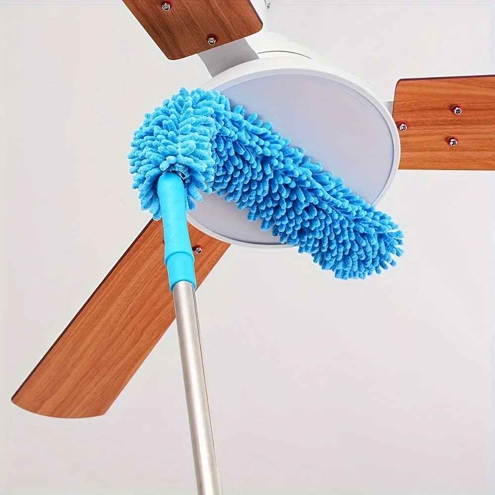 Flexible Micro Fiber Duster With Telescopic Stainless Steel Handle for Fan Cleaning