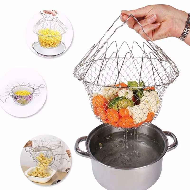 Chef Basket Kitchen Fry Basket Stainless Steel Frying Basket