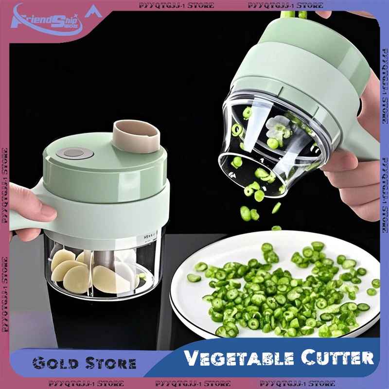 4 in 1 Electric Handheld Cooking Hammer Vegetable Cutter Set Electric Food Chopper Multifunction Vegetable Fruit Slicer